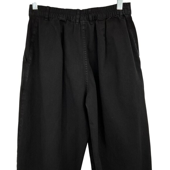 Big Bud Press Chino Pants Womens Small Black Pleated Tapered Twill Trousers - Picture 6 of 9